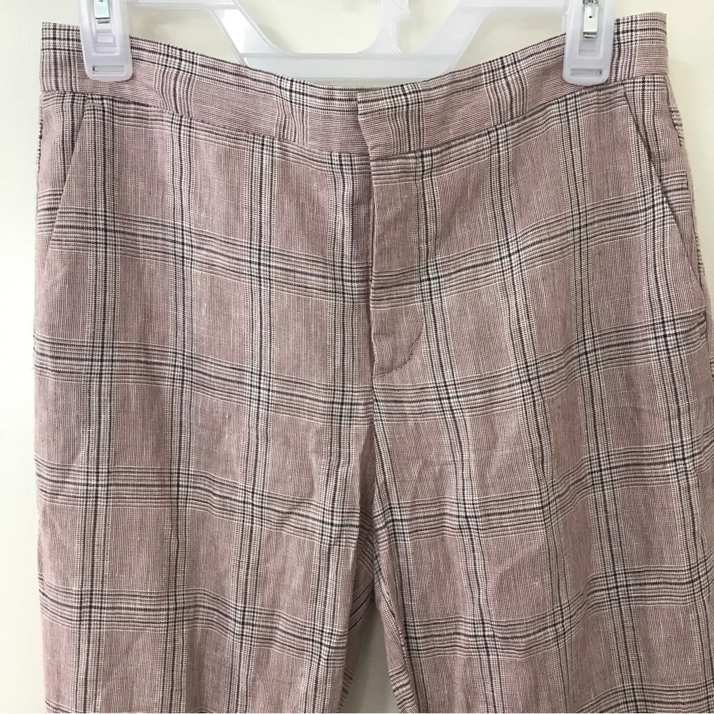 3/$15 Zara plaid linen blend trousers